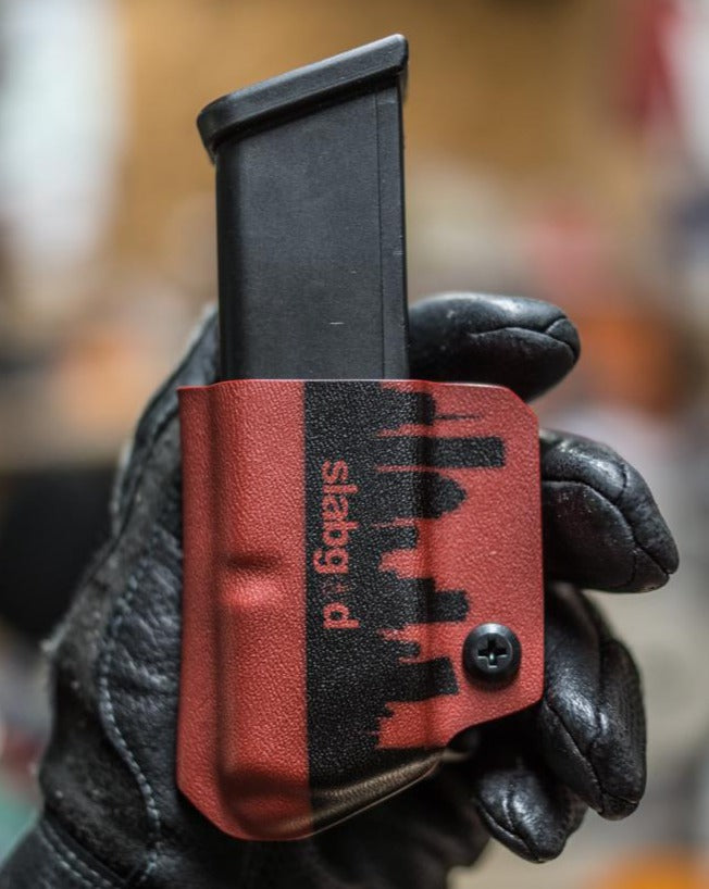 OWB Fold Over Kydex Magazine Carrier in Blood Red Kydex.