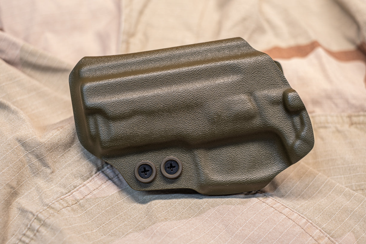 Fold-Over OWB (Outside Waistband) Non-light Bearing Kydex Holster  *LEFT HAND*  Sig Sauer P229 Railed