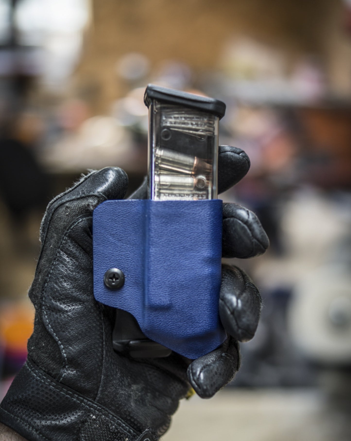 IWB Magazine Carrier in Police Blue for a Glock.