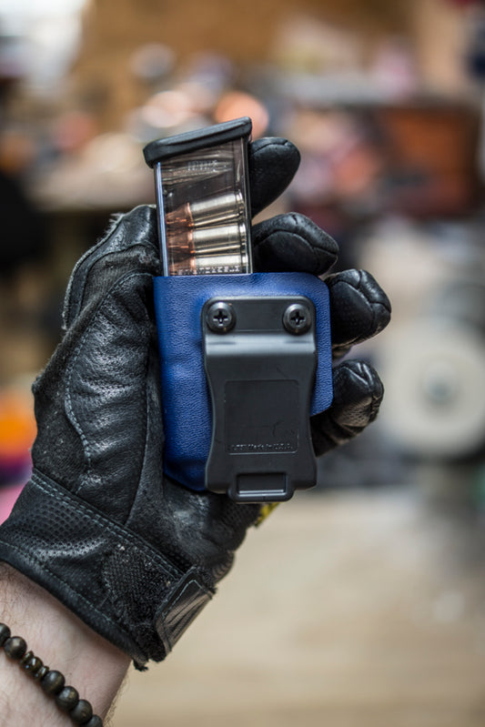 IWB Magazine Carrier in Police Blue for a Glock.
