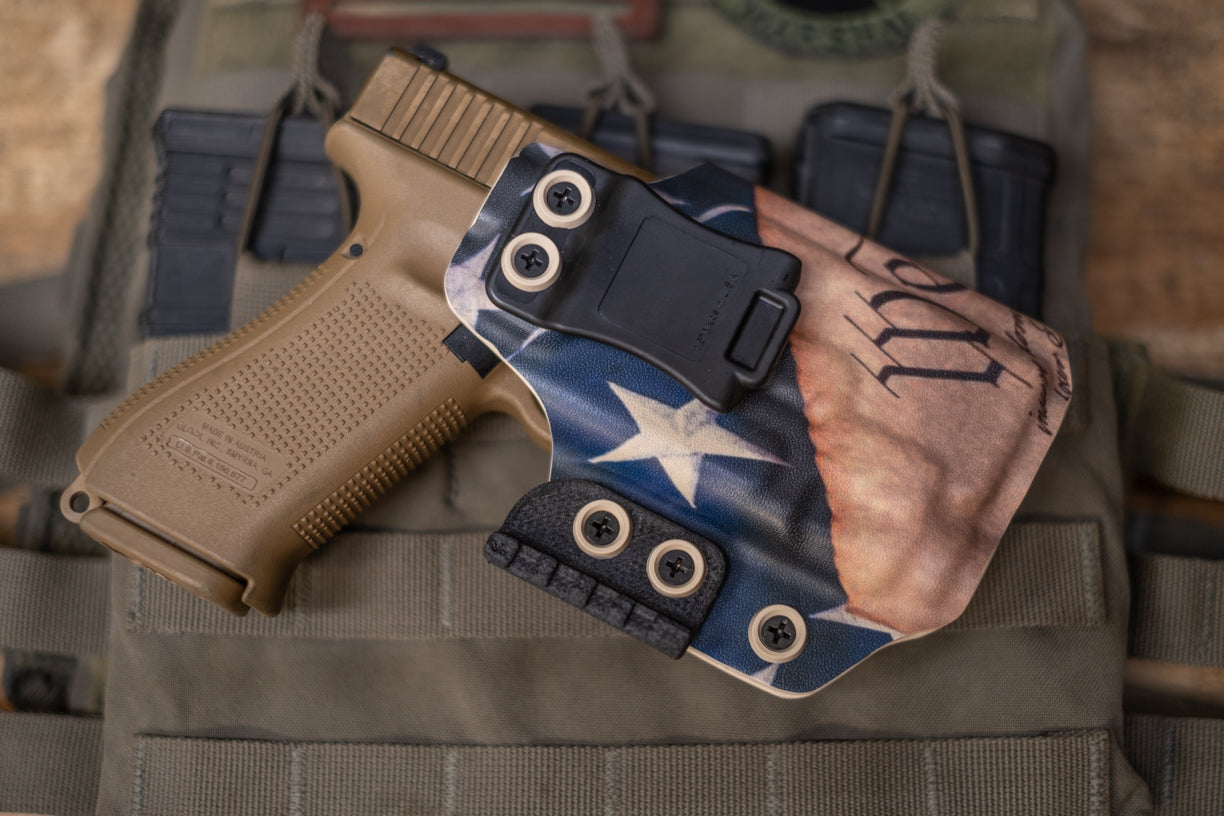 Inside the Waistband Kydex holster for a Glock 19 with TLR-7.