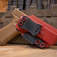 Inside the Waistband Kydex Holster in Blood Red Carbon Fiber.  Shown here for a Glock 19.