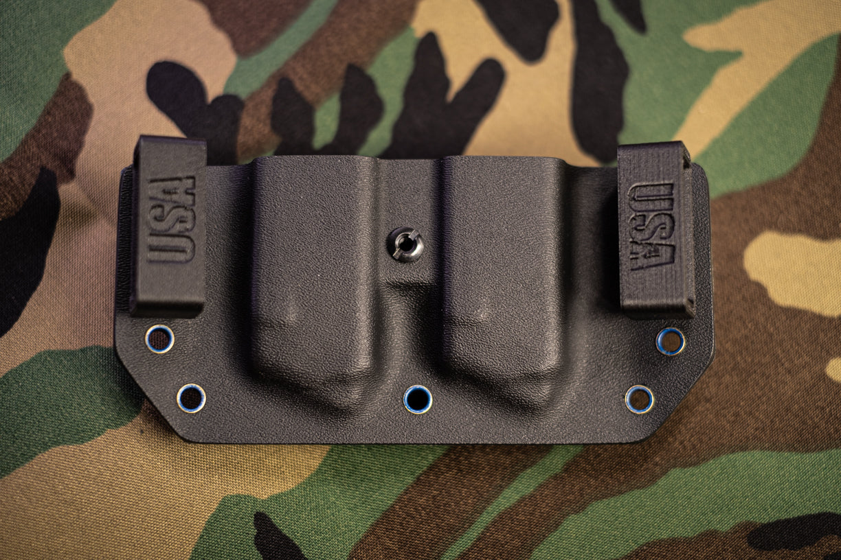 Outside the Waistband Double Magazine Carrier back in Black Kydex.